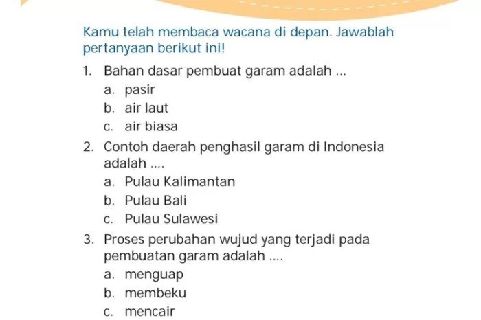 Soal tema 3 kelas 3 dan kunci jawaban