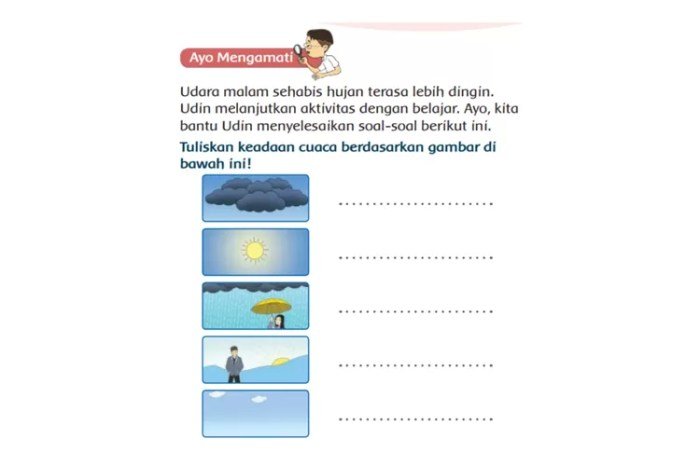 Kunci jawaban tema 5 kelas 3 cuaca