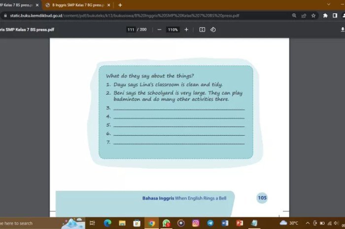 Kunci jawaban bahasa inggris kelas 7 hal 105