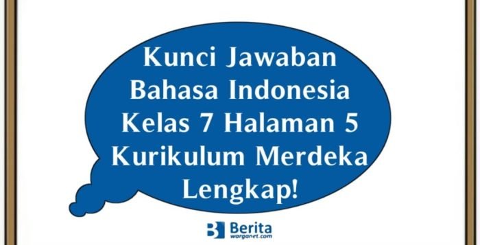 Kunci jawaban bahasa indonesia kelas 7 halaman 5