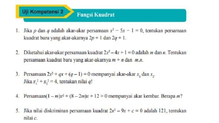 Kunci jawaban matematika kelas 9 halaman 129