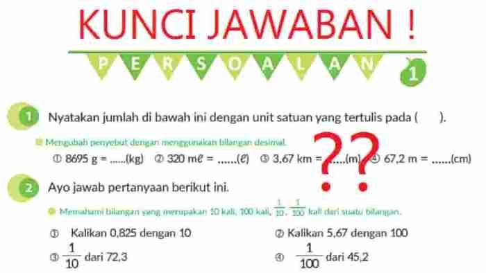 Kunci jawaban matematika kelas 5 semester 1