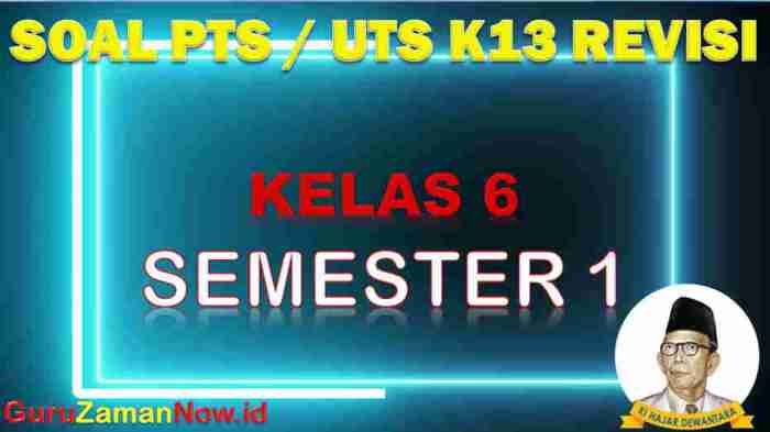 Soal pts kelas 6 semester 1 dan kunci jawaban