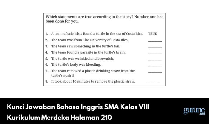 Kunci jawaban bahasa inggris kelas 8 halaman 210 kurikulum merdeka