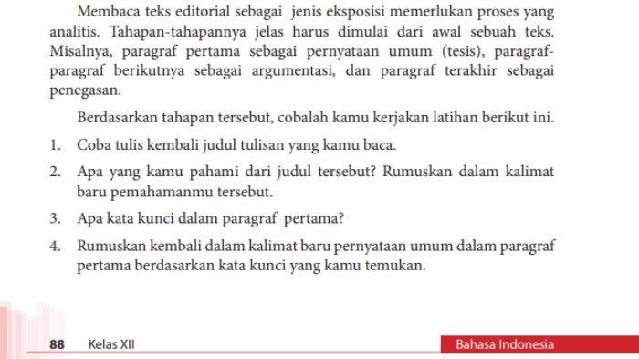 Kunci jawaban bahasa indonesia kelas 12 halaman 88