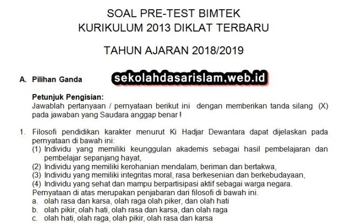 Kunci jawaban post test layanan dasar