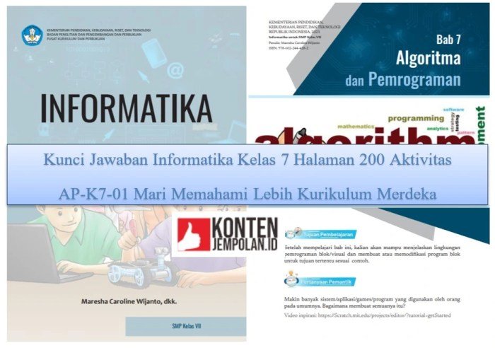 Kunci jawaban informatika kelas 7