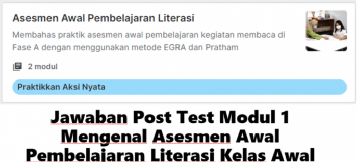Kunci jawaban post test merancang pembelajaran sd paket a