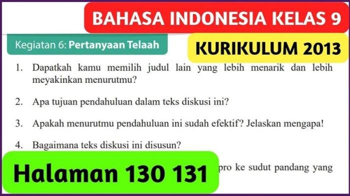 Kunci jawaban bahasa indonesia kelas 9 halaman 130