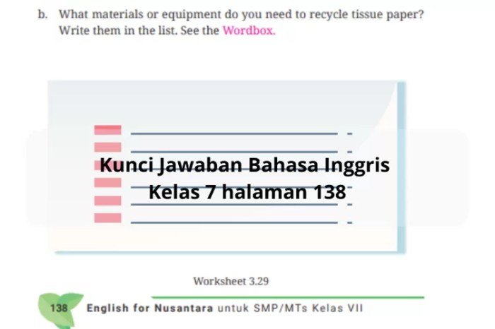 Kunci jawaban bahasa inggris kelas 7 halaman 138