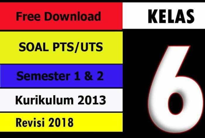 Soal uts kelas 6 semester 1 dan kunci jawaban