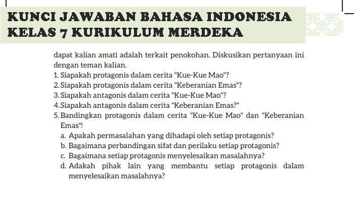 Kunci jawaban bahasa indonesia kelas 7 halaman 182 kurikulum merdeka