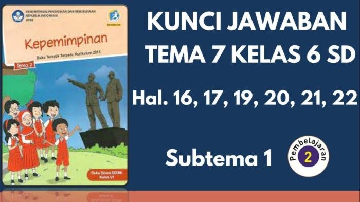 Kunci kelas jawaban subtema tematik pembelajaran buku pemimpin
