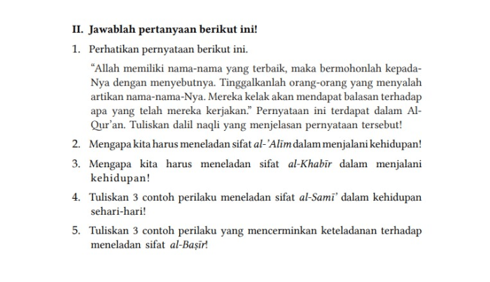 Kunci jawaban bahasa arab kelas 7 semester 2