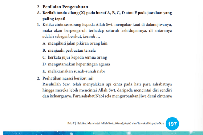 Kunci jawaban agama islam kelas 10 halaman 197