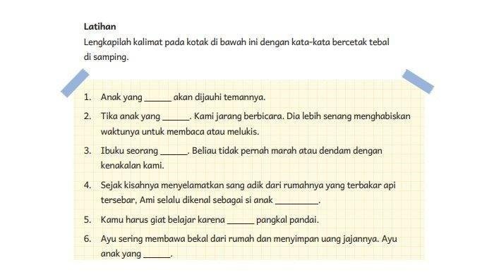 Soal bahasa indonesia kelas 5 dan kunci jawaban