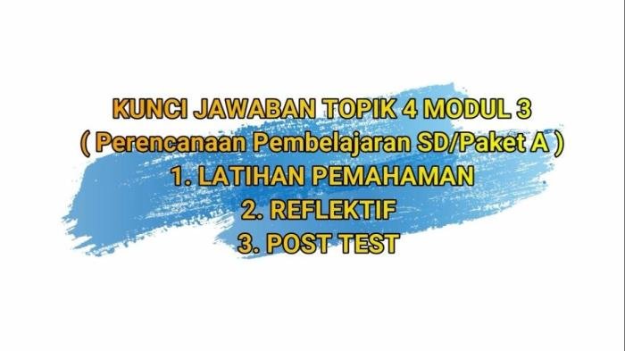 Kunci jawaban post test modul merancang pembelajaran paud