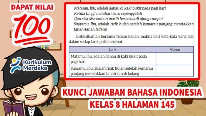 Kunci jawaban bahasa indonesia kelas 8 kurikulum merdeka halaman 144