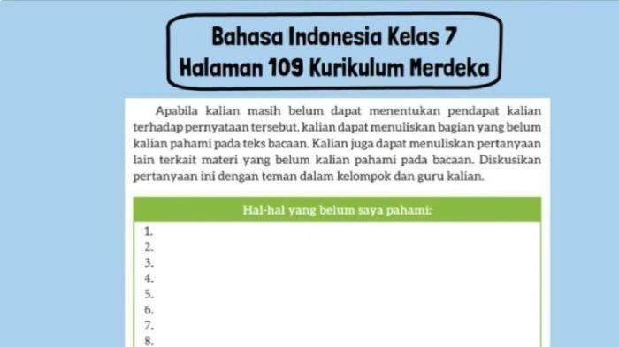 Kunci jawaban bahasa indonesia kelas 7 halaman 116 kurikulum merdeka