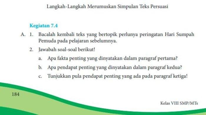 Kunci jawaban bahasa indonesia kelas 8 halaman 184