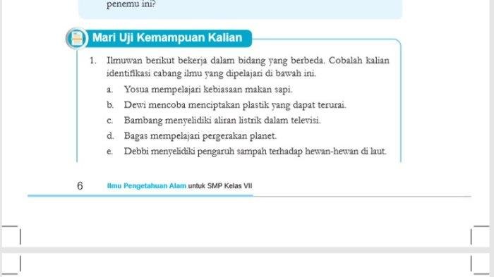 Kunci jawaban lks ipa kelas 7 semester 1 kurikulum merdeka