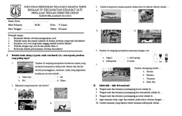 Soal plbj kelas 3 semester 2 dan kunci jawaban