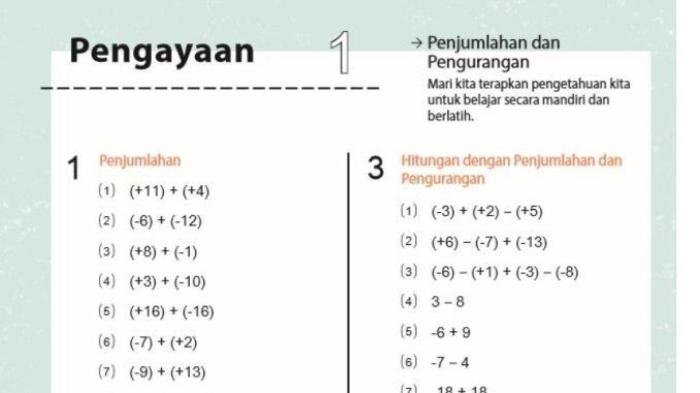 Kunci jawaban mtk kelas 7 kurikulum merdeka