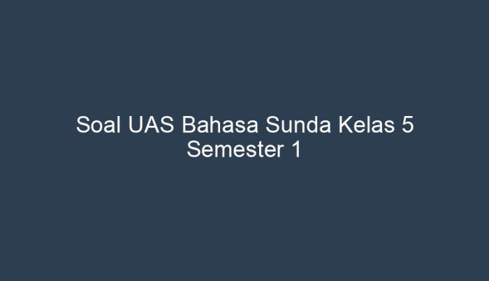 Kunci jawaban bahasa sunda kelas 5